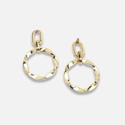 SOHI Gold-Plated Circular Drop Earrings image 5