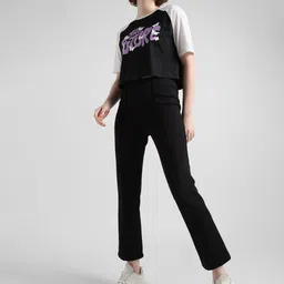 ONLY Women Solid Low Rise Parallel Trousers-image-50