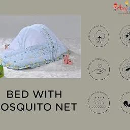angaakar clothings Polyester Infants Washable AAC- Mosquito Bedding Blue Mosquito Net image 5