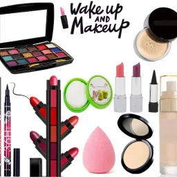 eyeshadow with eyeliner compact loose powder foundation lipstick kajal puff-image-7