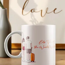 eCraftIndia White & Red Text or Slogans Printed Ceramic Matte Mug - 100 ml-6