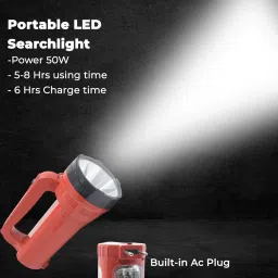 awza 2 in 1 Lithium Battery HIGH POWER LONG RANGE WITH 18 BIG SPARKLE SIDE LED 6 hrs Torch Emergency Light image 3