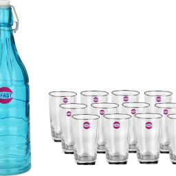 Serving Lemon Set Of Bottle And 12 Glass, 1 Ltr-X23 Jug Bottle Glass Set-image-17