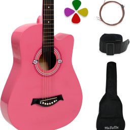 Acoustic Guitar Neon Pink Learning Guitar Combo Acoustic Guitar Linden Wood Rosewood-22