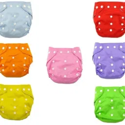 Quirk Reusable Baby Washable Cloth Diaper Nappies for Babies of Ages 0 to 2 Years (Combo of 7) - New Born-image-10