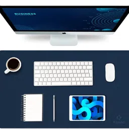 CONTACTS Multifunctional Non-Slip PU Leather Desk Mat,Mouse Pad,Laptop Desk Pad,Ultra Thin Waterproof Desk Writing Mat for office, college, school, home etc. - Deep Blue Mousepad-17