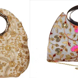 sunesh creation Women Multicolor, Gold Hand-held Bag-picture-4