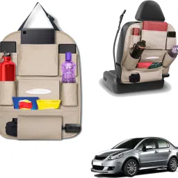 peepsstore pack of 1 beige,cream colour car organizer bags for Sx4 New Car Multi Pocket-27