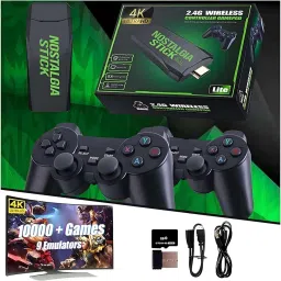 Playtastic M8 Retro Game Stick Console 4k 2.4G Dual Wireless game box 64 GB with 15000+Preinstall video game Mario ,Tekken , Smack Down image 4