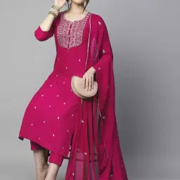 Women Cotton Blend Kurta Pant Dupatta Set-picture-14