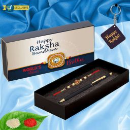 rakhi set with pen rakhi for brothers raksha bandhan gift Paper Gift Box-image-61