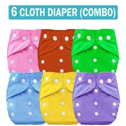 Reusable Solid Pocket Cloth Diapers Without Inserts Pack of 6 (Multicolor)-image-50