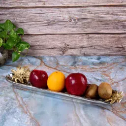 Gibox Chestnut Serving Tray Server with Stand Dish For Kitchen Office Dinner Table Top D cor Accent-picture-33