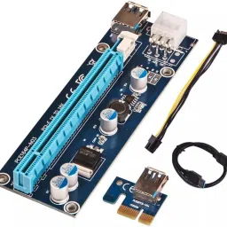 microware PCI-E Extender Riser Card USB 3.0 1x to 16x Adapter for BTC Miner GDDR4 16 GB NVIDIA Chipset 64 bit 120 MHz Graphics Card image 3