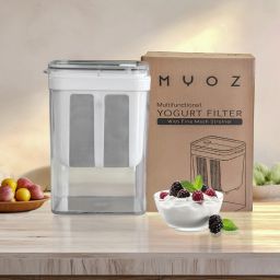 Greek Yogurt Filter&Curd Maker|1100ml Fine Mesh Strainer with Lid|Whey Separator Strainer-6