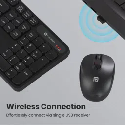 Portronics Key8 Combo Wireless Keyboard and Mouse Set with 2.4 GHz Wireless, Large Keycaps Wireless Handheld Laptop Keyboard Compatible with Desktop, Laptop, Mac 104 Keys, Adjustable Mouse Sensitivity, 12 Multimedia Hotkeys, PC, Laptop, Mac image 2