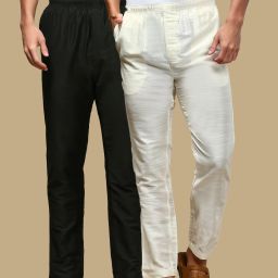 Pack of 2 Men's Solid Viscose Blend Pyjama Elasticwaist with Side Pockets Men Pyjama-image-23