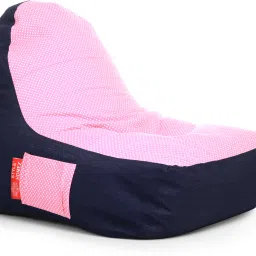 XXL Urban Design Denim Canvas Polka Dots Printed Bean Bag Chair With Bean Filling-image-34