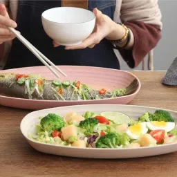 Unbreakable Wheat Straw Long Tray 29cm Set (2pcs) Tray-19