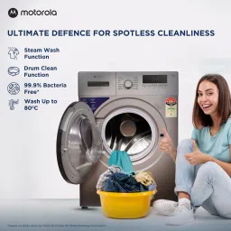 motorola 7 kg Digital Inverter, Super Steam Technology with In-built Heater Grey (MTFL705NHNJG) Fully Automatic Front Load with In-built Heater Grey image 5