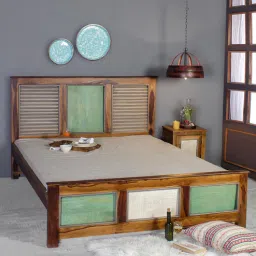 fabuliv Horace Queen Size Bed In Teak Finish-picture-9