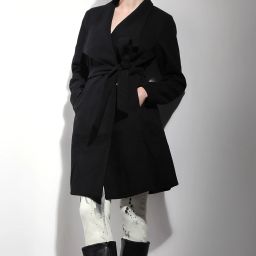 Polyester Solid Coat For Women-image-84