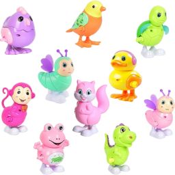 Key Operated Wind Up Jumps Moves Rotate Animal Bird Toy, Pack 10 Random Combo Rattle-45