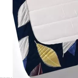 240 TC Cotton Queen 3D Printed Fitted (Elastic) Bedsheet-image-3