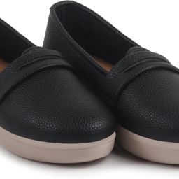 Textured Slip On Casual Shoes Flatform Heel Height Enhancer|All Day Comfort Loafers For Women-image-36