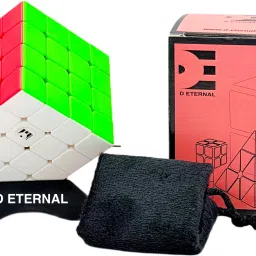 Cube 4x4 High Speed Stickerles Magic Cube With Cube Stand & Cube Pouch Bag-10