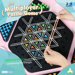 helistr Triangle Chess Board Game for Kids/Adult Chain Puzzle Logic Strategy Game image 3