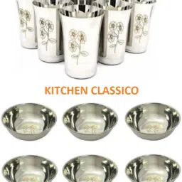 (Pack of 12) PACK OF 6 LSR BOWL & 6 LSR GLASS COMBO PACK Glass Set Water/Juice Glass-image-40