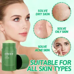 PR-0001 Green Tea Face Mask Stick Oil Control Anti-Acne Face Shaping Mask-image-7