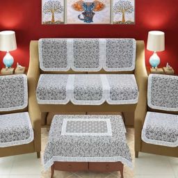 Polycotton Floral 3+1+1 Seater Sofa Cover-image-53