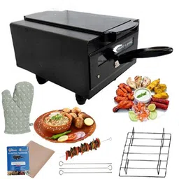 hot life Electric Tandoor with Pizza Cutter,Recipe Book, Glove, Magic Cloth 1500-Watt (All Accessories) Black Lightweight and Elegant Looking Tandoor Electric Tandoor-picture-2