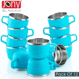 Pack of 12 Plastic, Steel Premium Quality Chai, Tea & Coffee Cup Set - Elegant & Durable for Daily Use-image-32