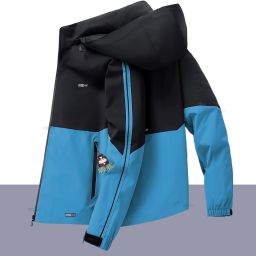 Men Colorblock Biker/Riding Jacket-image-52