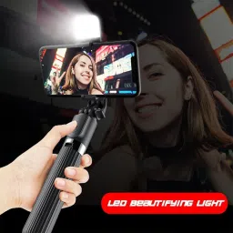 POZUB Selfie Stick with Light BT Remote Tripod Stand+Carry Pouch in mobile holder Tripod, Tripod Kit, Tripod Clamp, Tripod Bracket, Tripod Ball Head, Monopod Kit, Monopod image 4