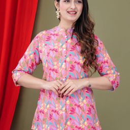 Casual Regular Sleeves Printed Women Multicolor Top-image-94