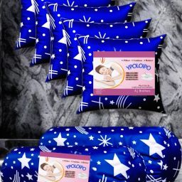 5 Cushion And 2 Polyester Fibre Abstract Bolster Pack of 7-image-67