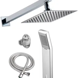 ANMEX 8x8 Ultra Slim Rain Shower Head with 15inch Arm 	Plus Arc Hand Rain Shower with 1.5mtr SS Tube and Wall Hook-image-38