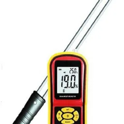 Digital Gain Moisture Meter Model No. GMM -7002A , Range:- 5% to 30% ,Temperature :- 10 degree Celsius to 60 degree Celsius Range:- 5% to 30% ,Temperature :- 10 degree Celsius to 60 degree Celsius for Flour, Ash, tea, jute and Food processing, powder like materials etc. many such substrates. Grain Moisture meter which can measure moisture content of maximum type of grains fast. It applies to allocation, procurement, storage & processing of grains. Pin-Type Digital Moisture Measurer-16