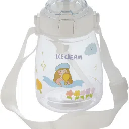 Baby Sipper Bottle with Drawstring, BPA free Baby Training Silicone Straw Cup-image-5