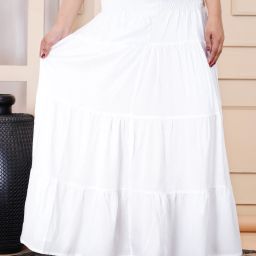 Women Solid Regular White Skirt-picture-30