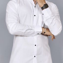 Men Slim Fit Solid Spread Collar Formal Shirt-image-86
