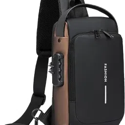 Black, Brown Men & Women Sling Bag Anti-Theft Chest Bag with USB Charging Port, Messenger Bags, Casual Shoulder Bag-image-9