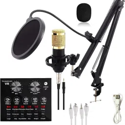 Professional Studio Microphone with Sound Card Full Setup Studio Mic Recording Microphone-19