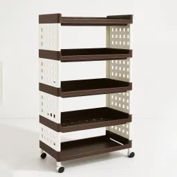 5 Layers Plastic Rolling Storage Rack | Multipurpose Storage Rack with Wheels | Plastic Kitchen Trolley-picture-16