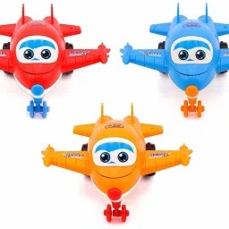 3 jokers Transformer Robot Aeroplane Pull and Push Back Friction Toy for Kids image 5