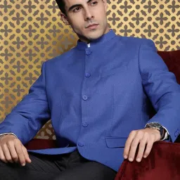 Men Solid Bandhgala Festive Blazer-image-48